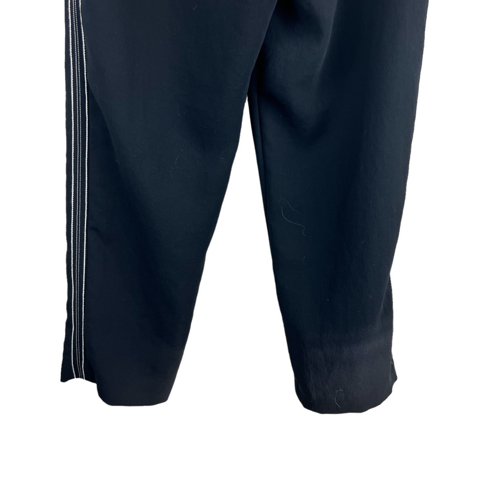 Aritzia Wilfred Black Tie-Front Pant White Striped Sided Trouser Size 8 - Picture 14 of 16